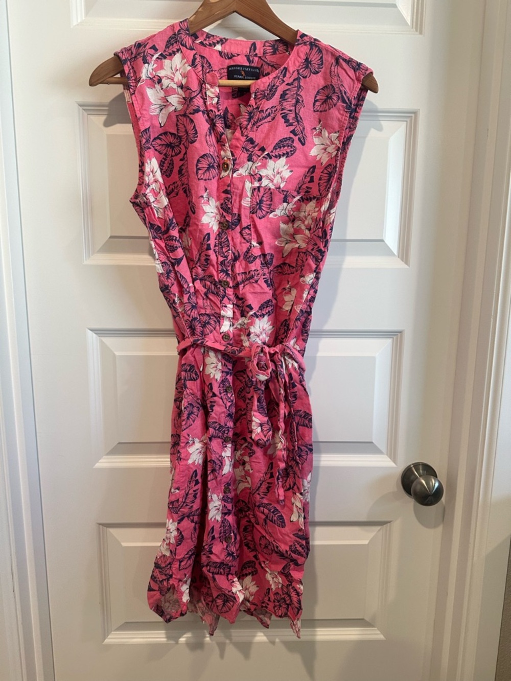 Margaritaville Island Reserve Linen Blend Midi Shirt Dress  - EUC